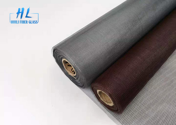 γκρίζα ντυμένη PVC οθόνη μυγών φίμπεργκλας 18*16 110g για την παρεμπόδιση των εντόμων